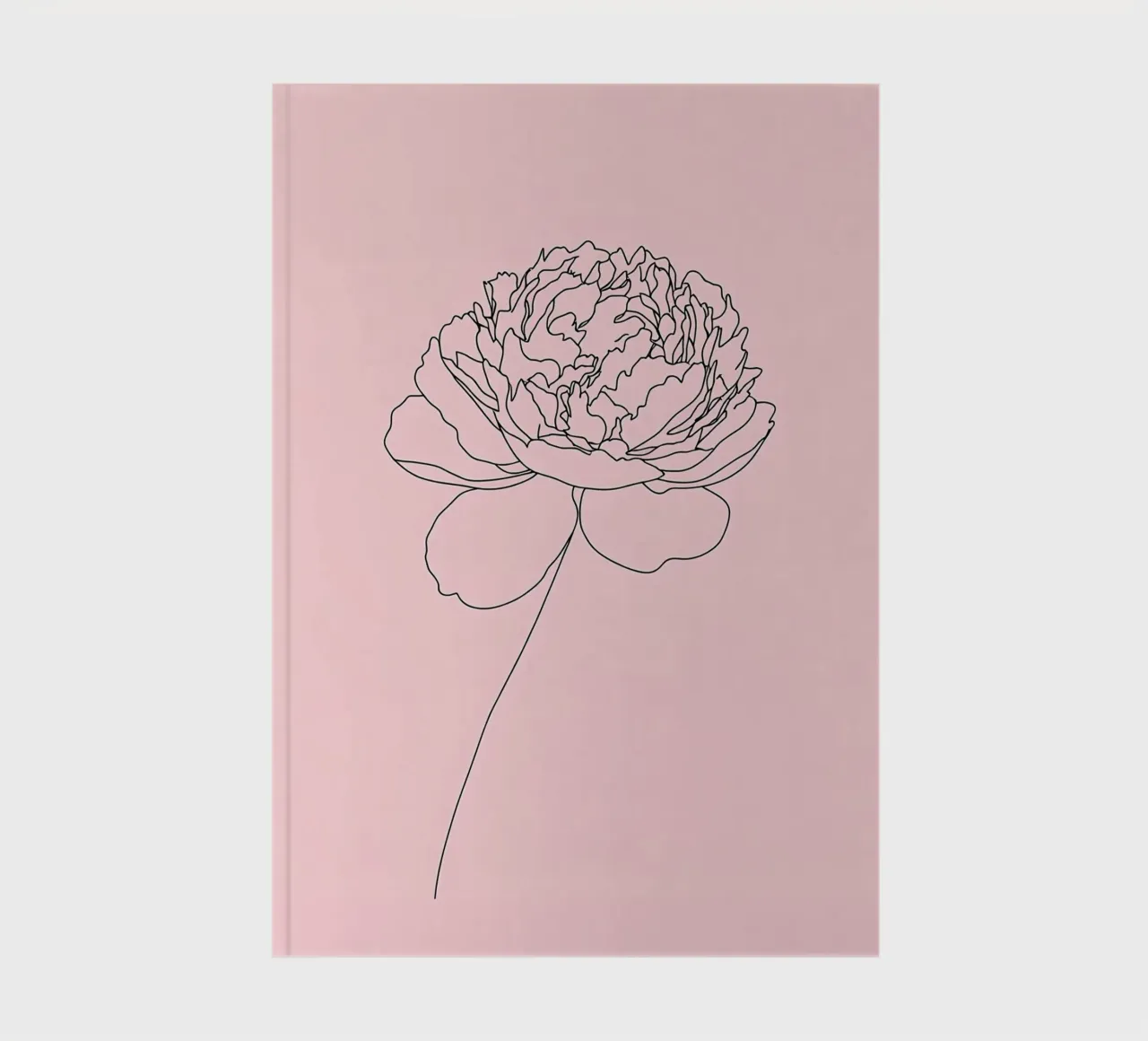 Peony Flower Minimalist Line Art notebook by Viv Line Art