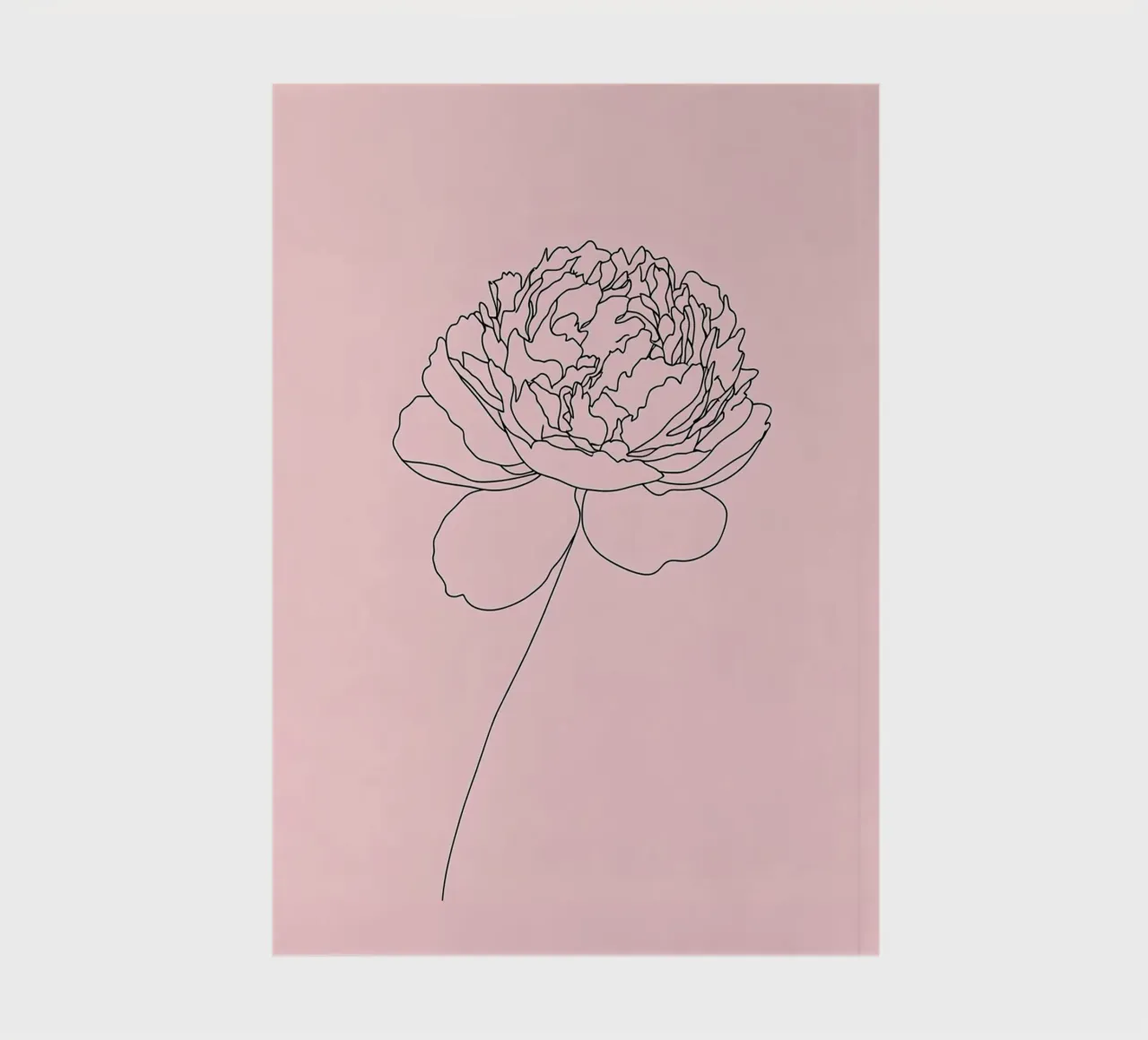 Peony Flower Minimalist Line Art notebook by Viv Line Art