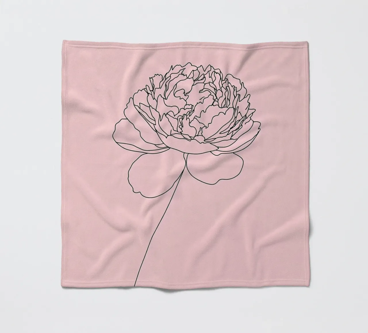 Line art minimalista del fiore di peonia coperta in pile da Viv Line Art