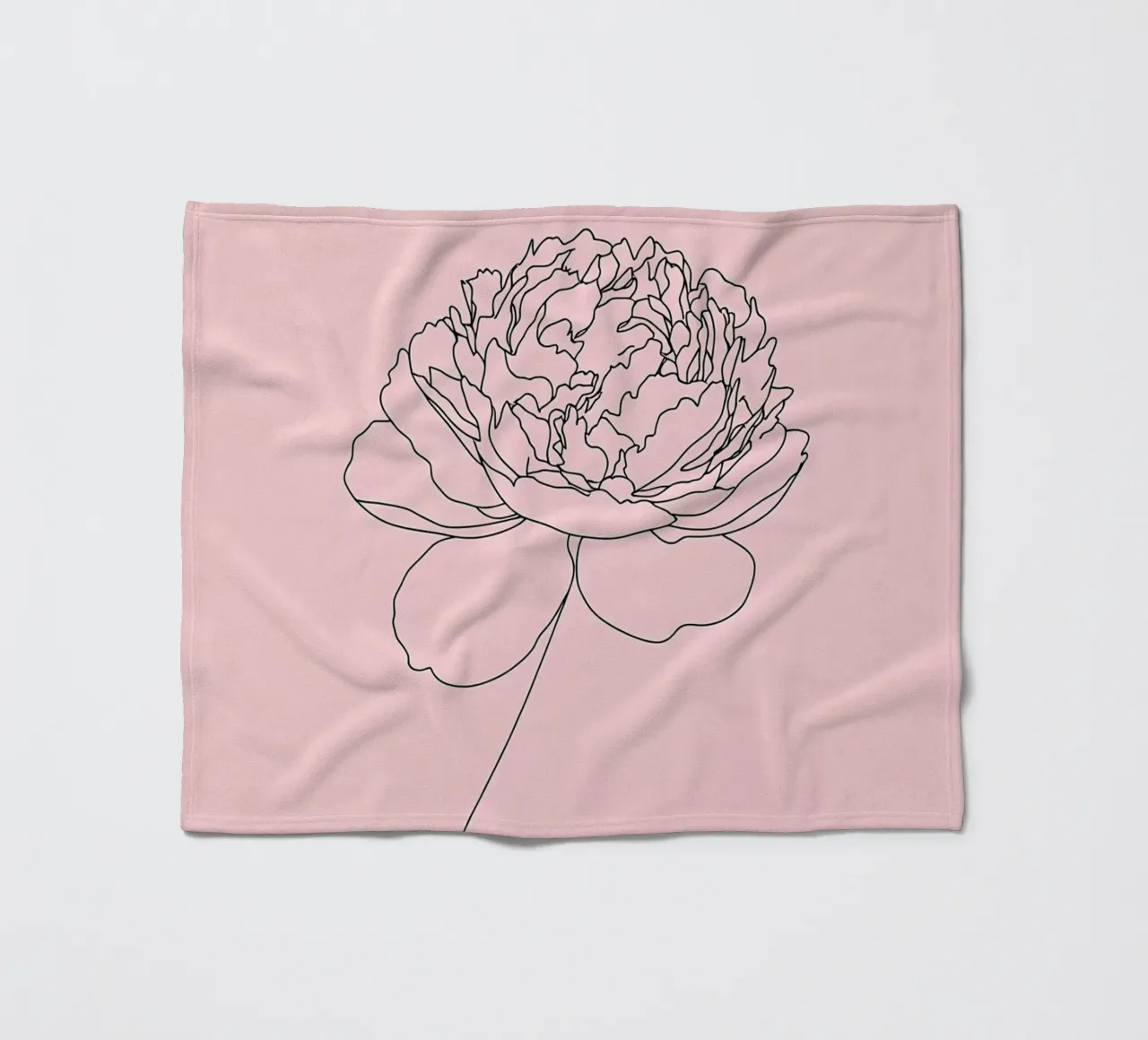 Line art minimalista del fiore di peonia coperta in pile da Viv Line Art