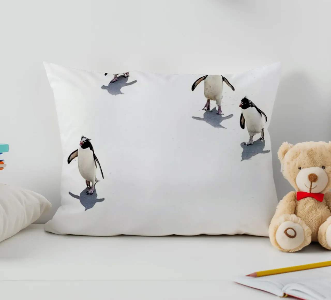Snow Penguins III decorative cushion by Natural Kingdom