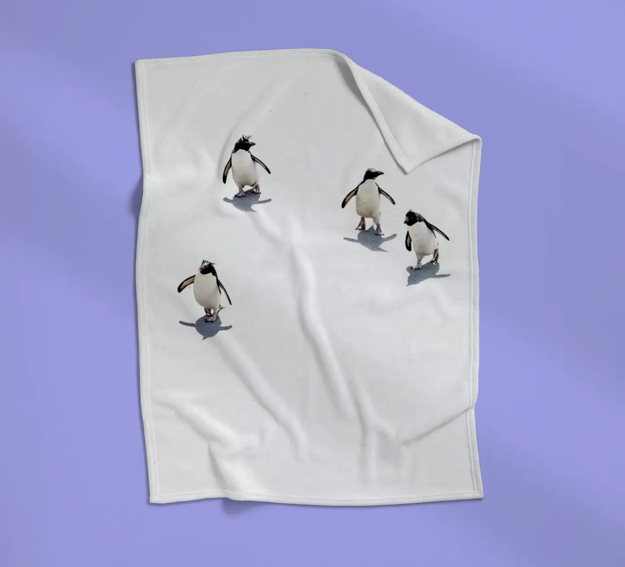 Snow Penguins III fleece blanket by Natural Kingdom