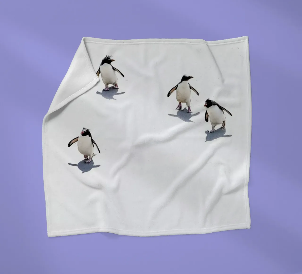 Snow Penguins III fleece blanket by Natural Kingdom