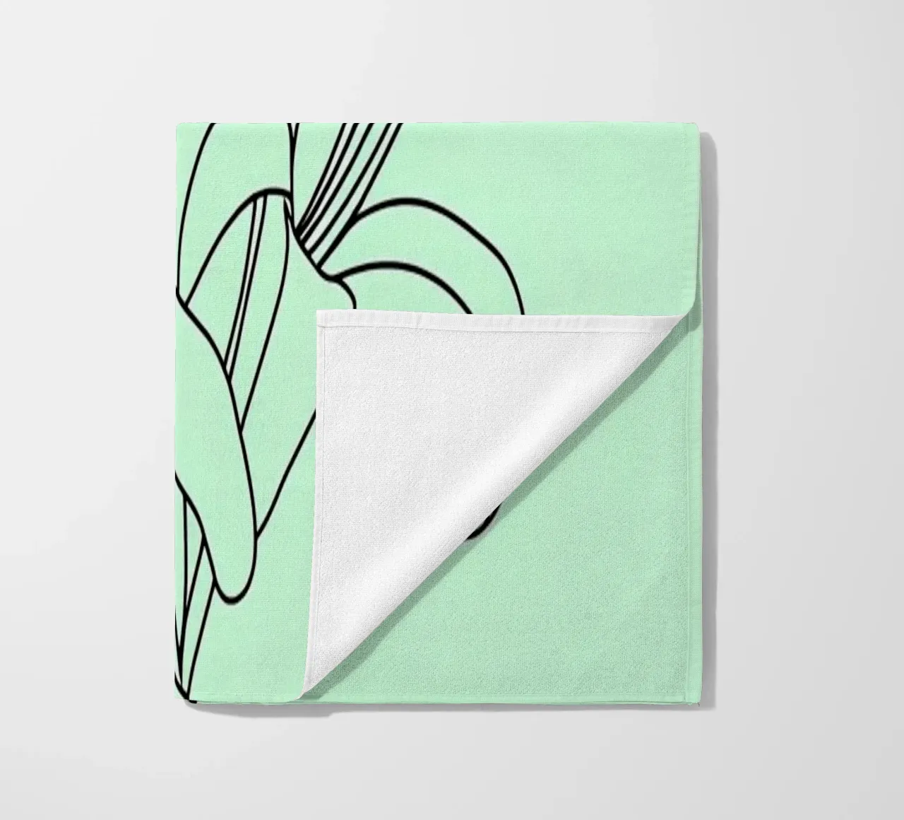 Line art minimalista del fiore di giglio telo mare da Viv Line Art