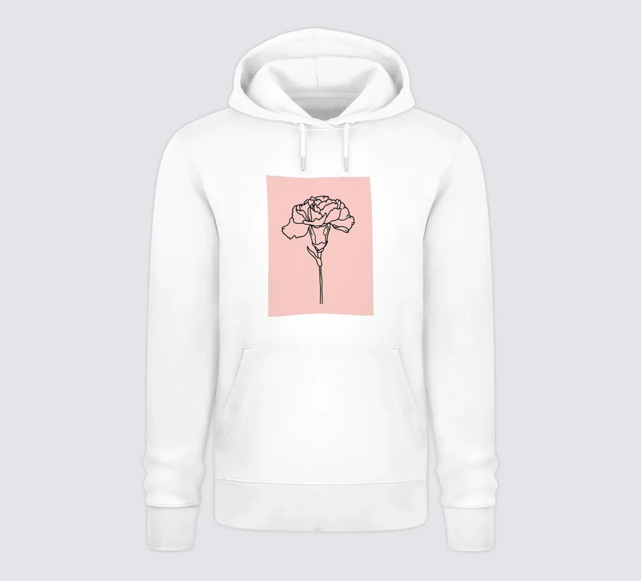 Garofano Fiore Line Art minimalista felpa con cappuccio da Viv Line Art