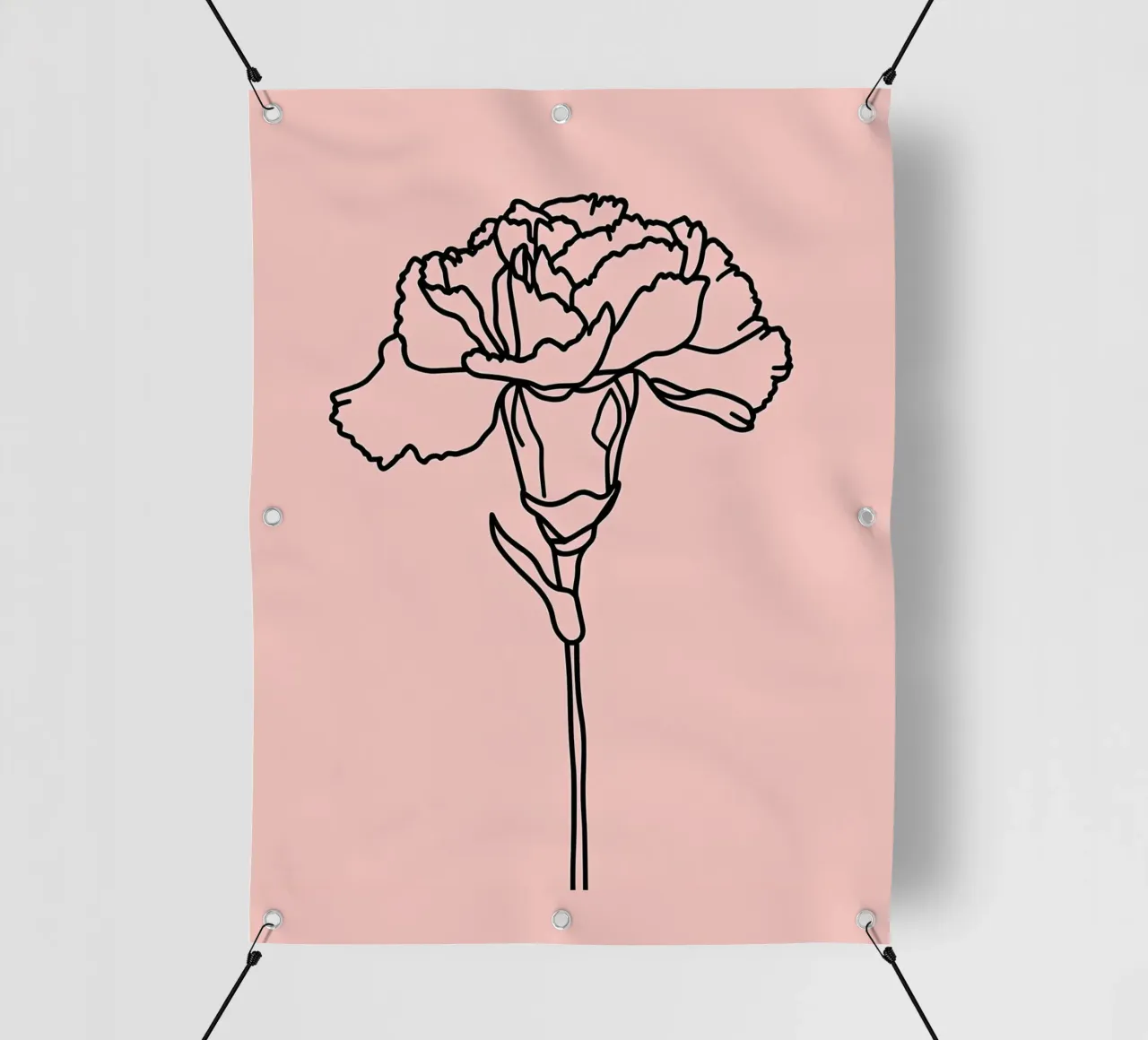 Garofano Fiore Line Art minimalista telo in pvc da Viv Line Art