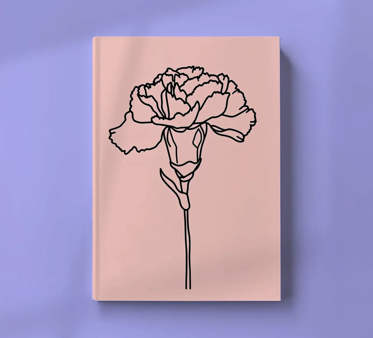 Carnation Flower Minimalist Line Art notebook by Viv Line Art