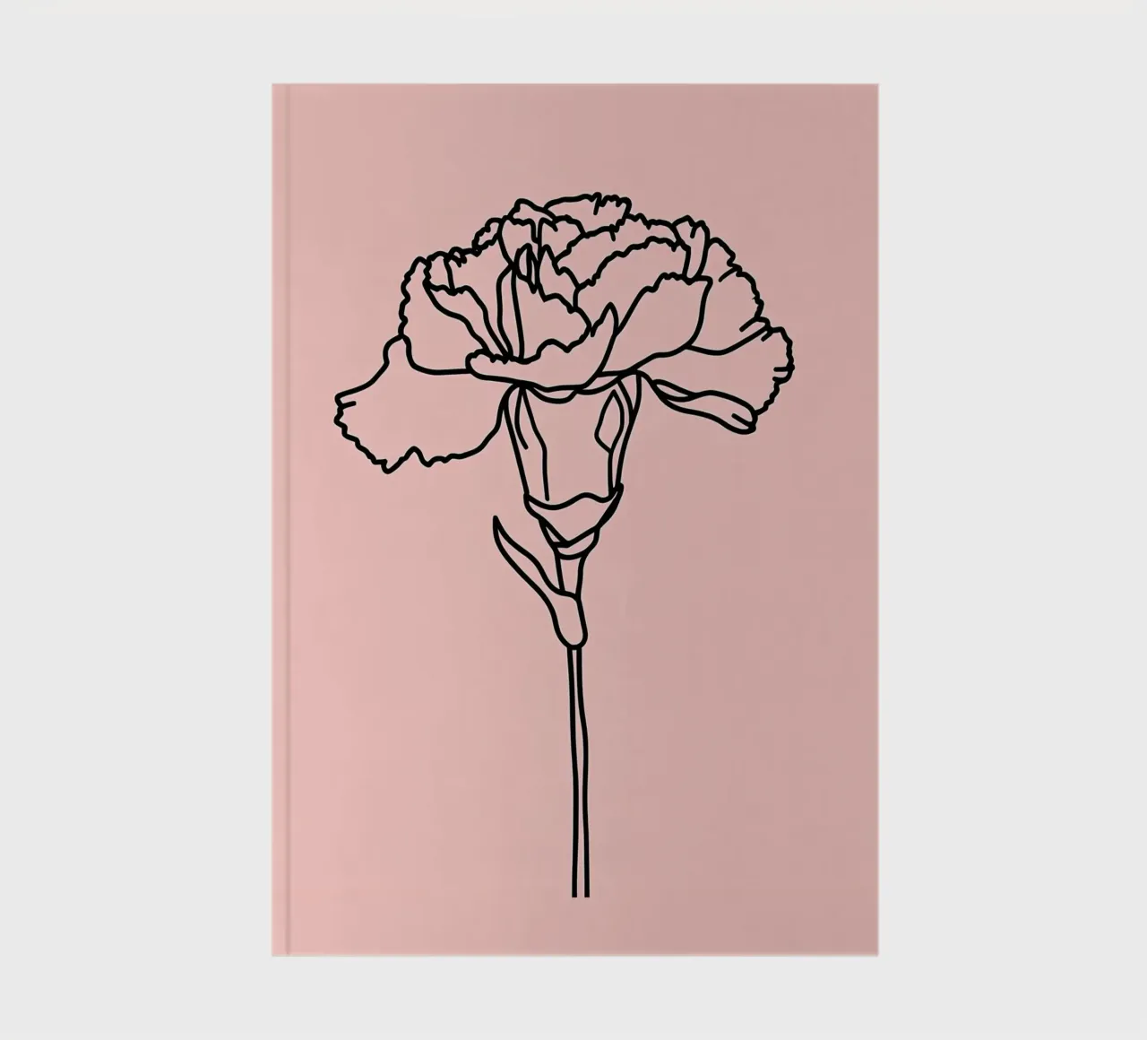 Carnation Flower Minimalist Line Art notebook by Viv Line Art