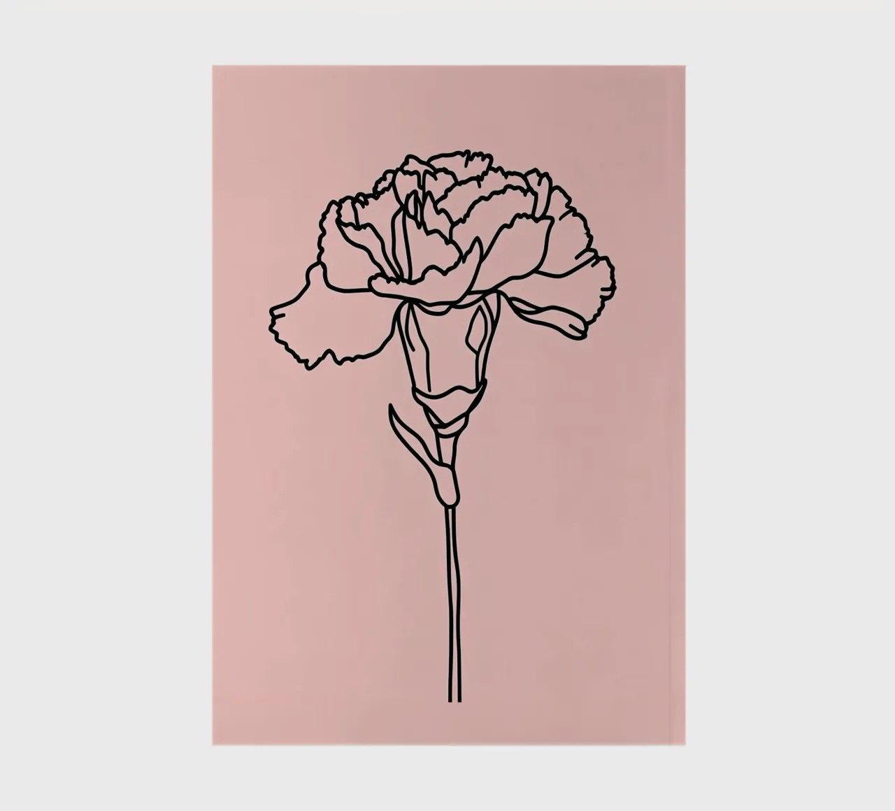 Carnation Flower Minimalist Line Art notebook by Viv Line Art