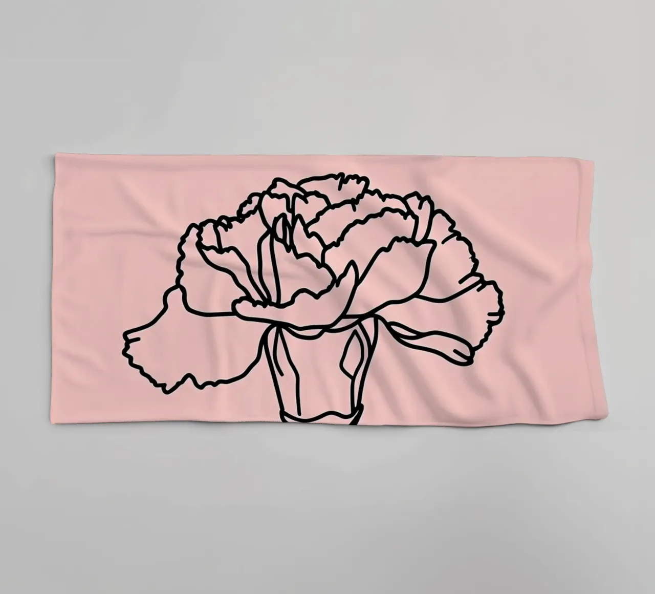 Garofano Fiore Line Art minimalista asciugamano da bagno da Viv Line Art