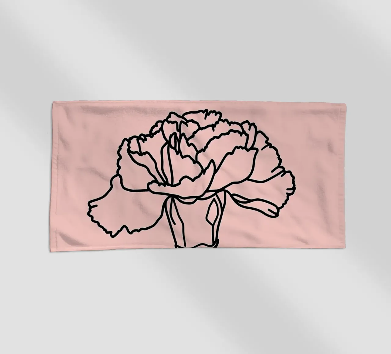 Garofano Fiore Line Art minimalista telo mare da Viv Line Art