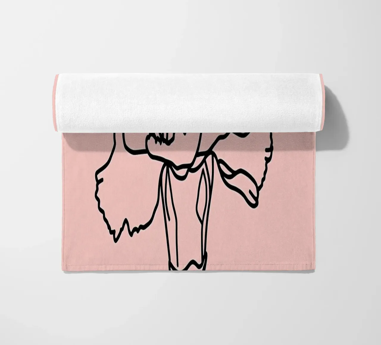Garofano Fiore Line Art minimalista telo mare da Viv Line Art