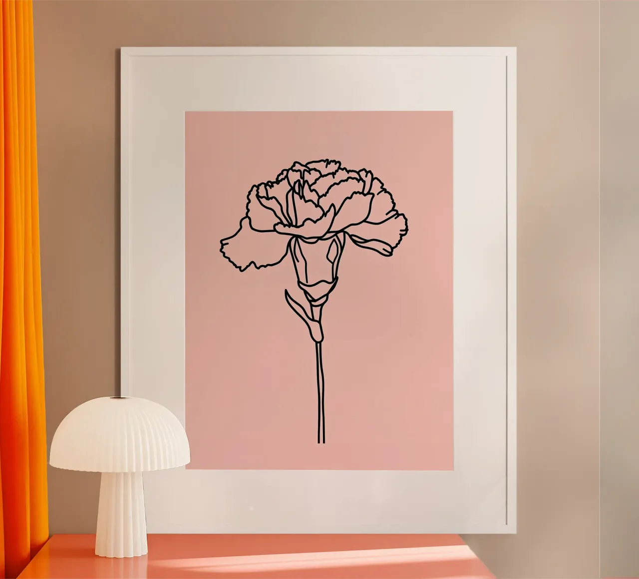 Garofano Fiore Line Art minimalista poster da Viv Line Art