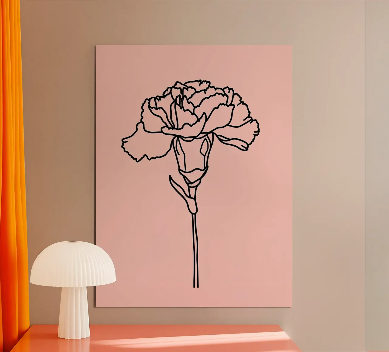 Garofano Fiore Line Art minimalista poster da Viv Line Art