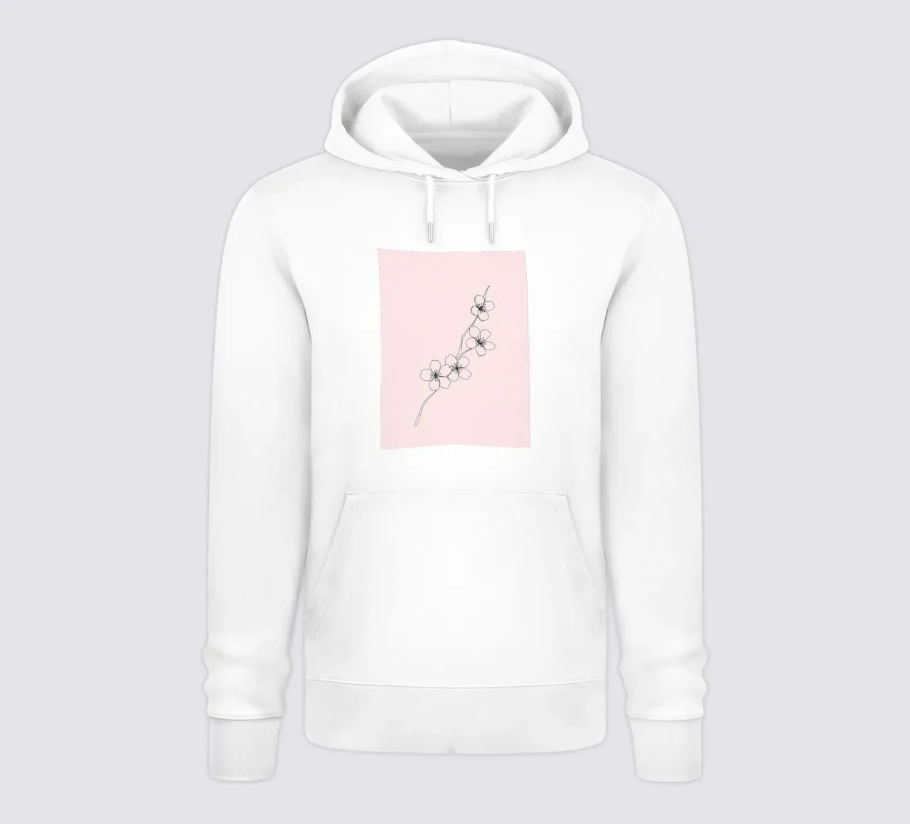 Fiori di ciliegio Line Art minimalista felpa con cappuccio da Viv Line Art