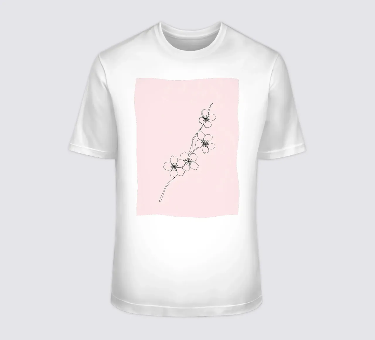 Fiori di ciliegio Line Art minimalista t-shirt da Viv Line Art