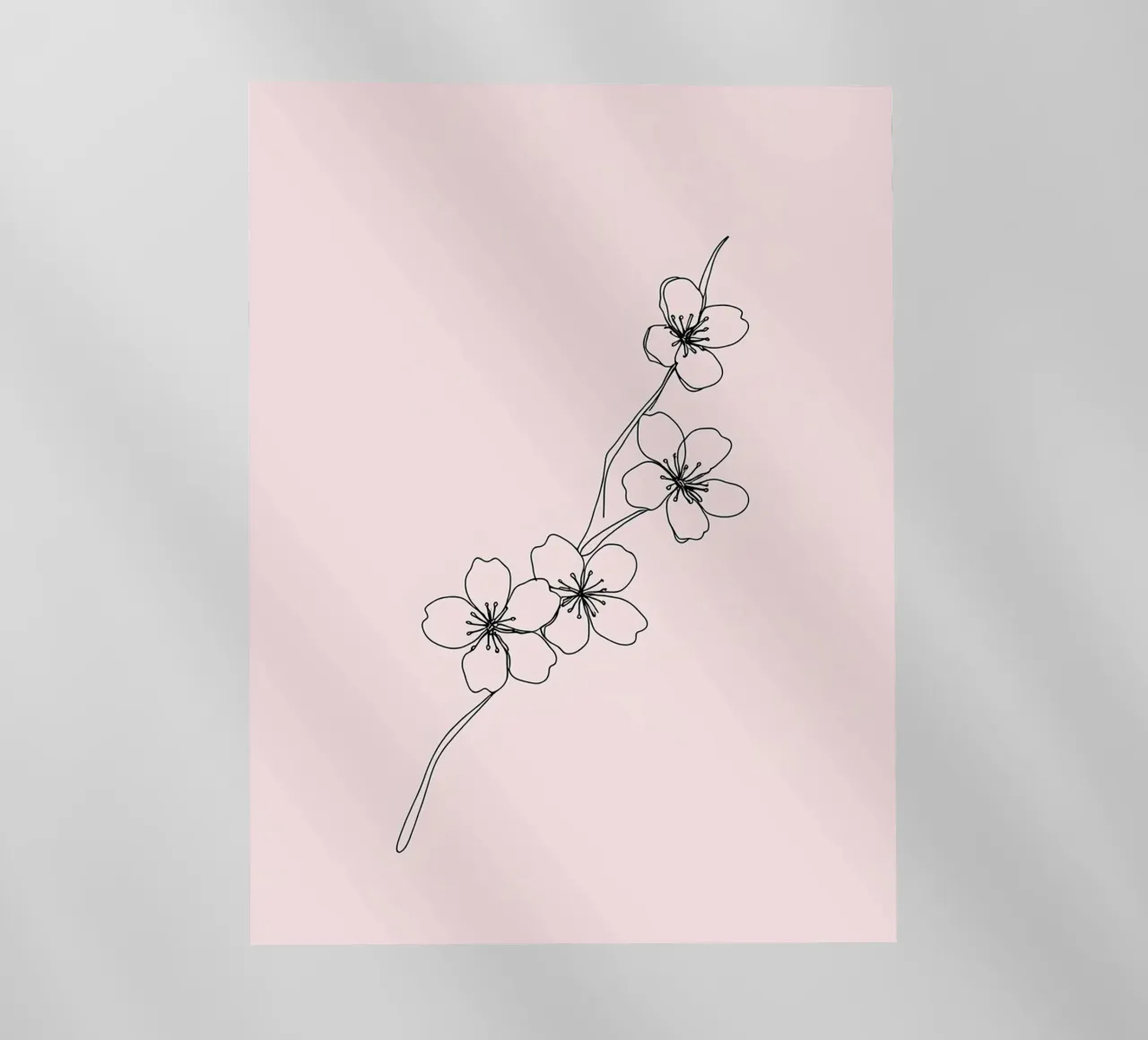 Fiori di ciliegio Line Art minimalista pellicola backlit da Viv Line Art