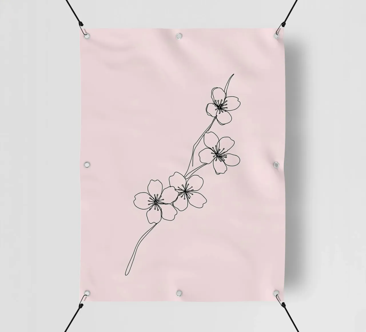 Fiori di ciliegio Line Art minimalista telo in pvc da Viv Line Art