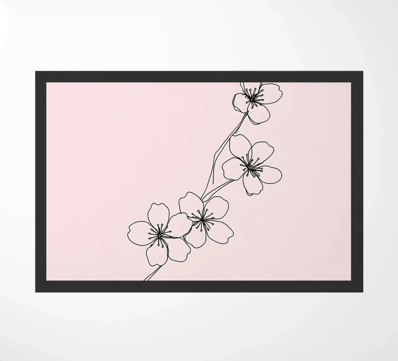 Fiori di ciliegio Line Art minimalista zerbino da Viv Line Art