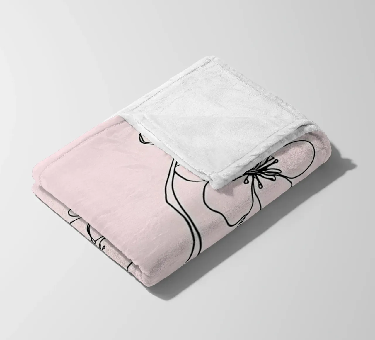 Fiori di ciliegio Line Art minimalista coperta in pile da Viv Line Art