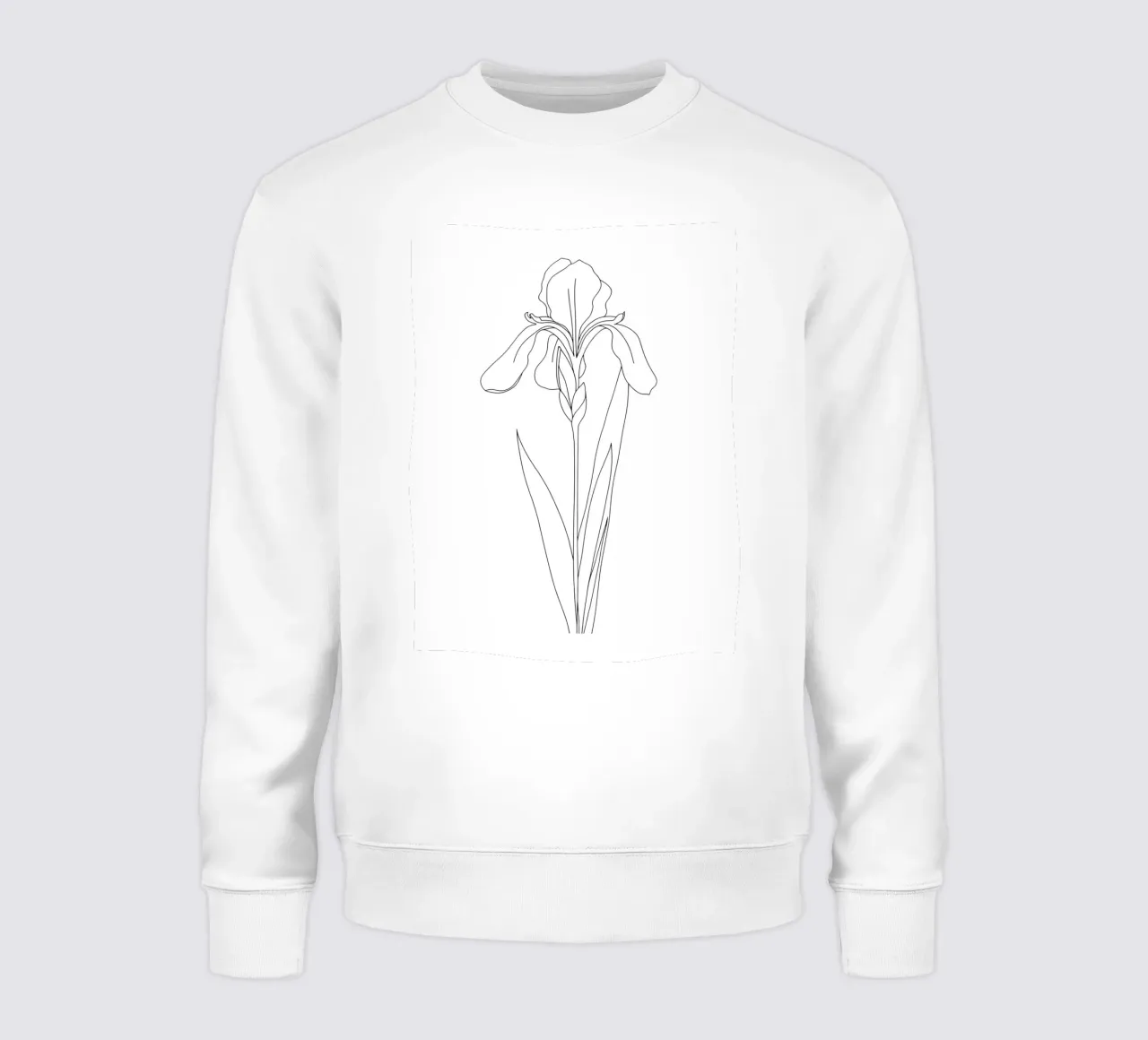 Line art minimalista del fiore di iris felpa da Viv Line Art