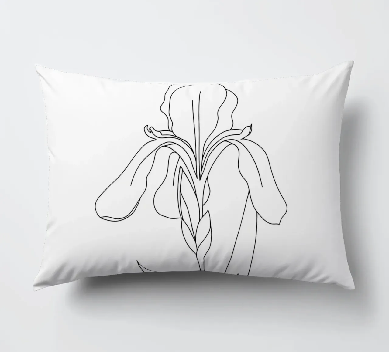 Line art minimalista del fiore di iris cuscino da Viv Line Art
