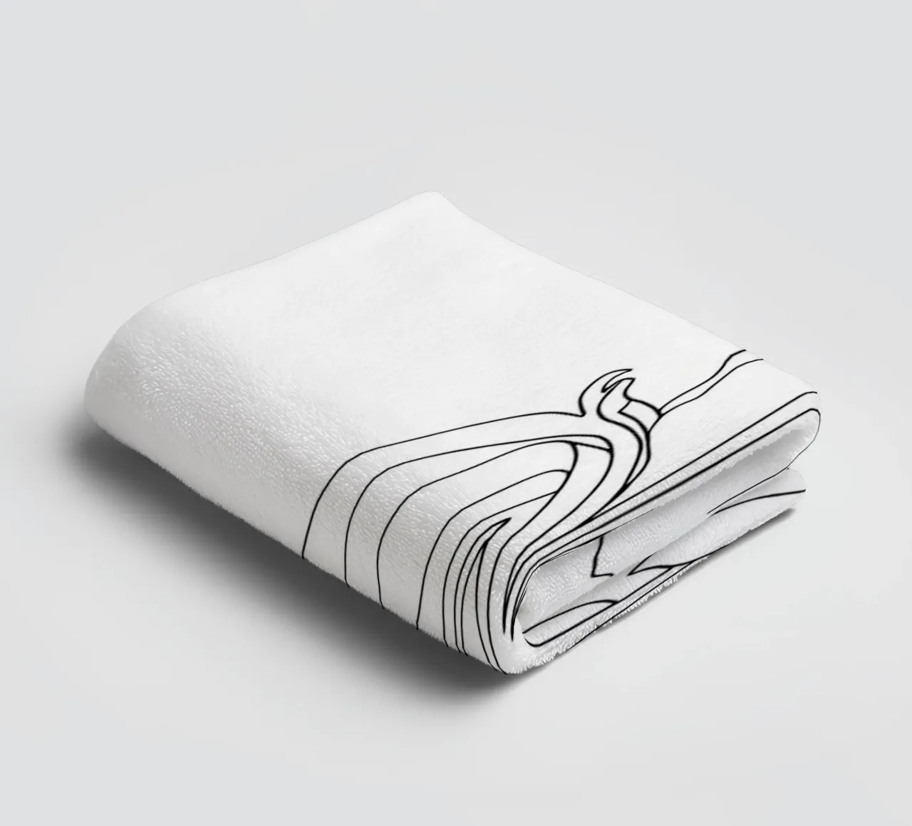 Line art minimalista del fiore di iris asciugamano da bagno da Viv Line Art