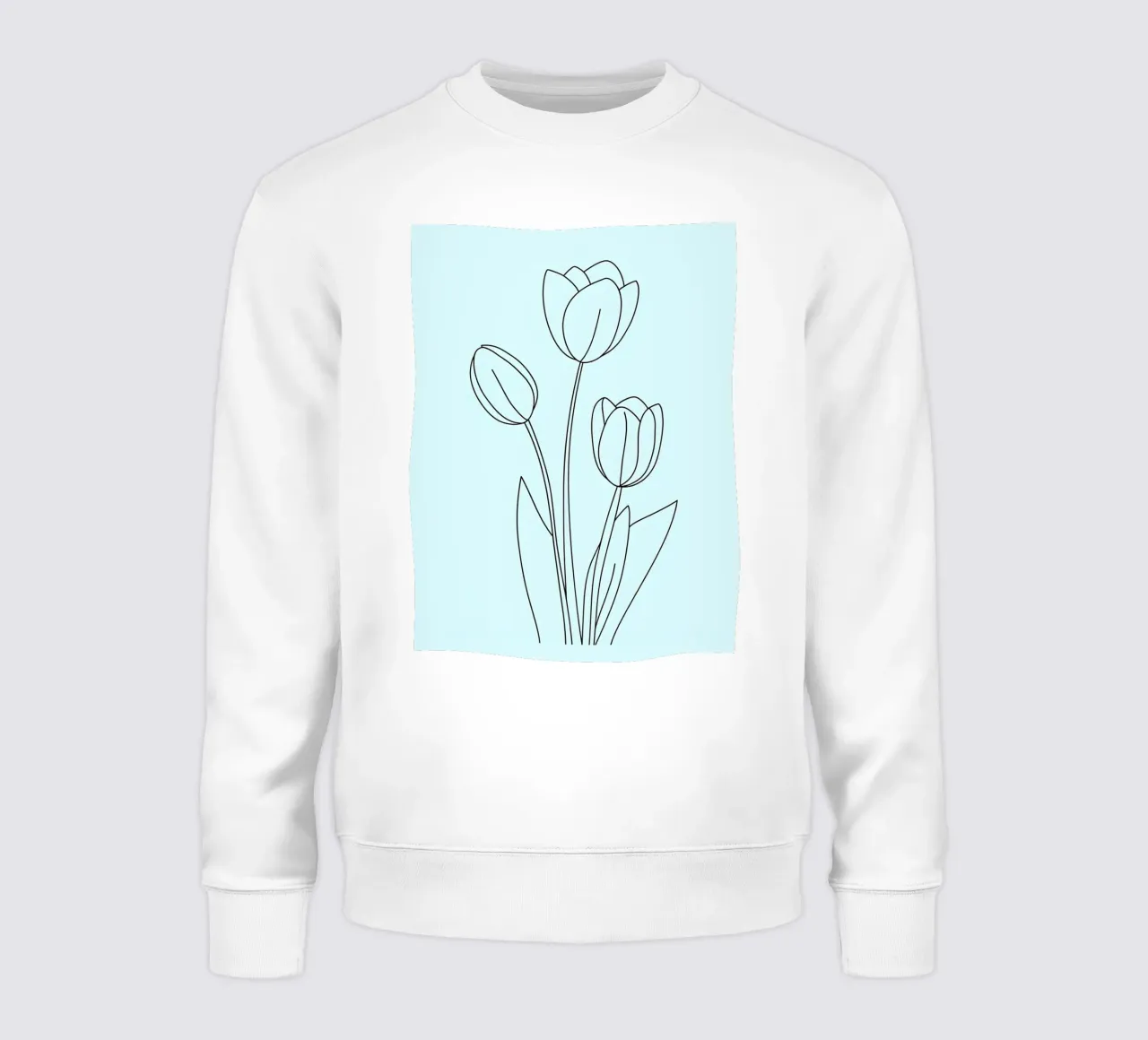Fiori di tulipano Line Art minimalista felpa da Viv Line Art
