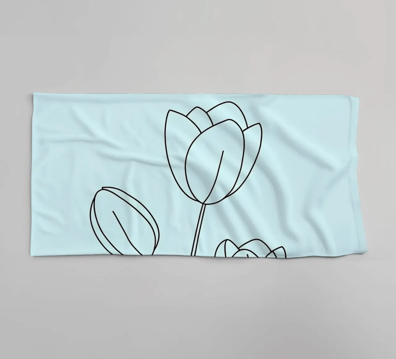 Fiori di tulipano Line Art minimalista asciugamano da bagno da Viv Line Art