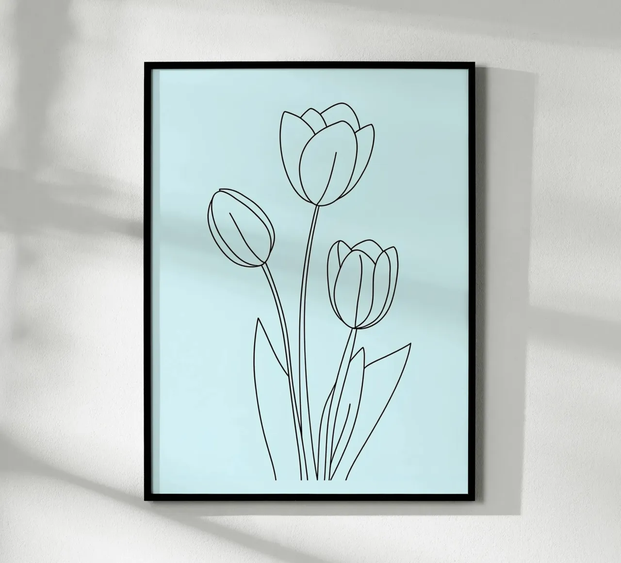 Fiori di tulipano Line Art minimalista carta hahnemühle da Viv Line Art