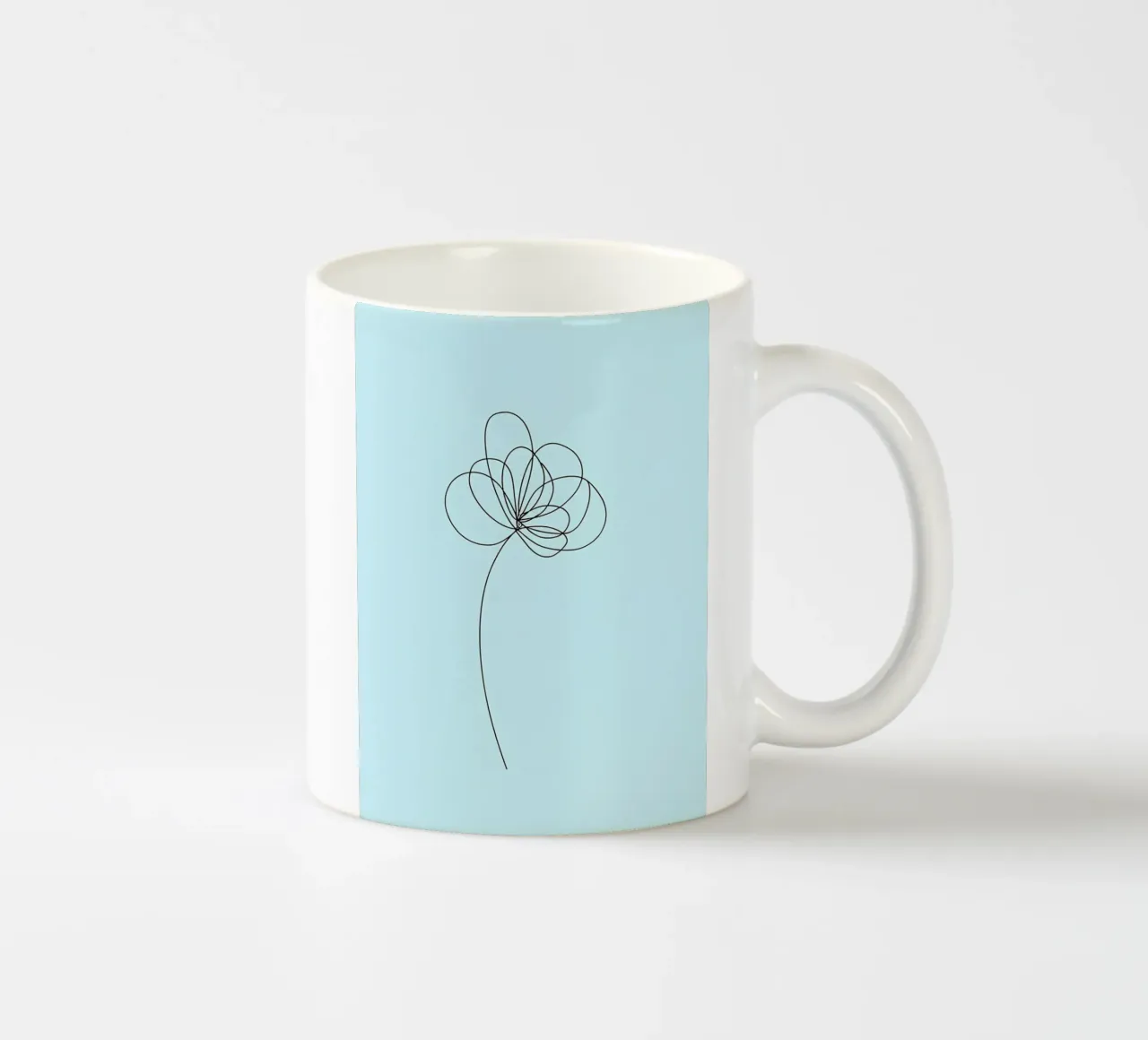 Fiori a linea singola Arte lineare minimalista tazza in ceramica da Viv Line Art