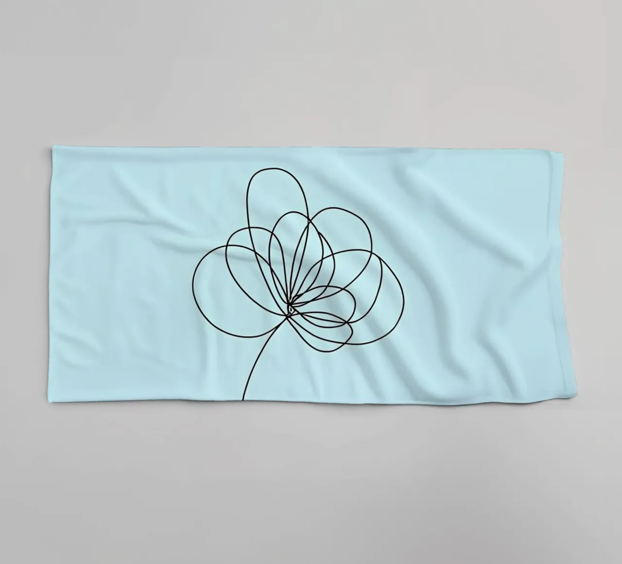 Fiori a linea singola Arte lineare minimalista asciugamano da bagno da Viv Line Art