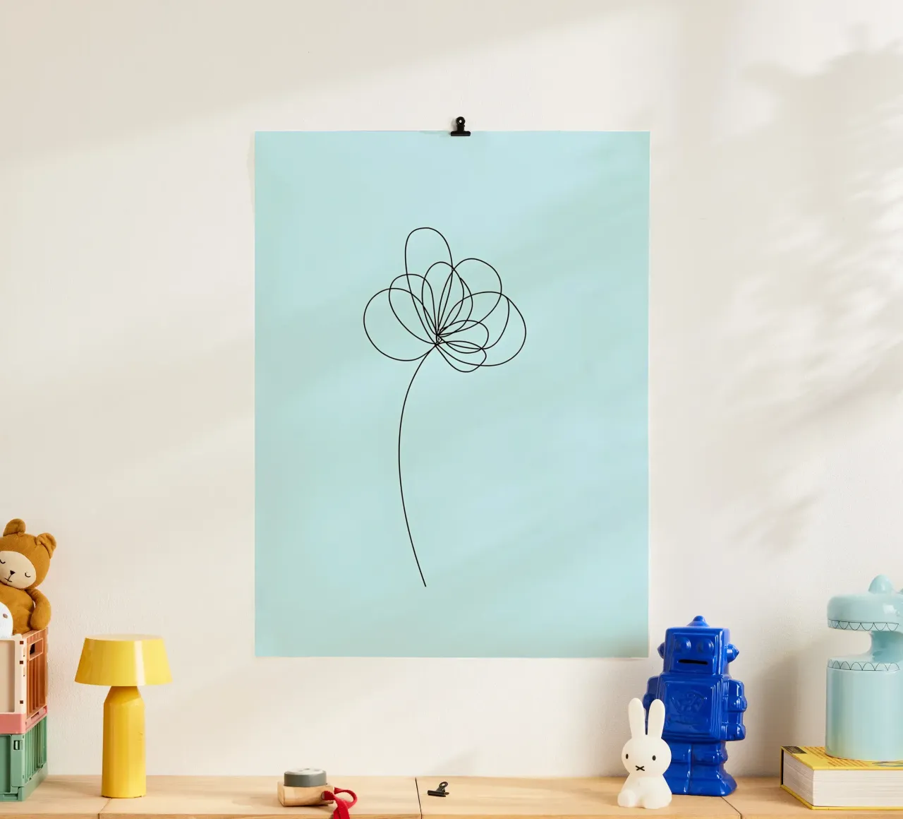Fiori a linea singola Arte lineare minimalista carta hahnemühle da Viv Line Art