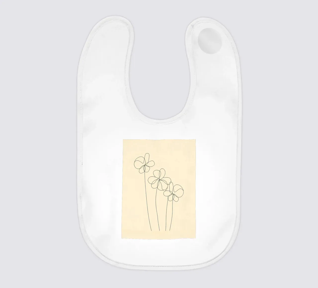 Fiori Line Art minimalista bavaglino da Viv Line Art