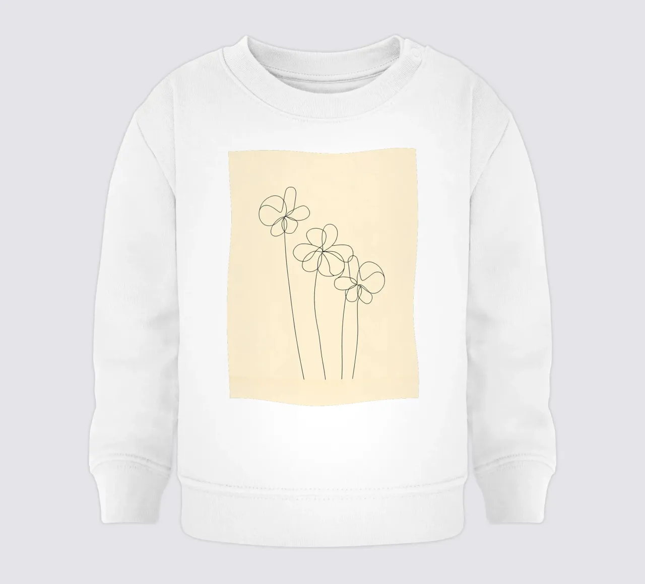 Fiori Line Art minimalista felpa neonato da Viv Line Art