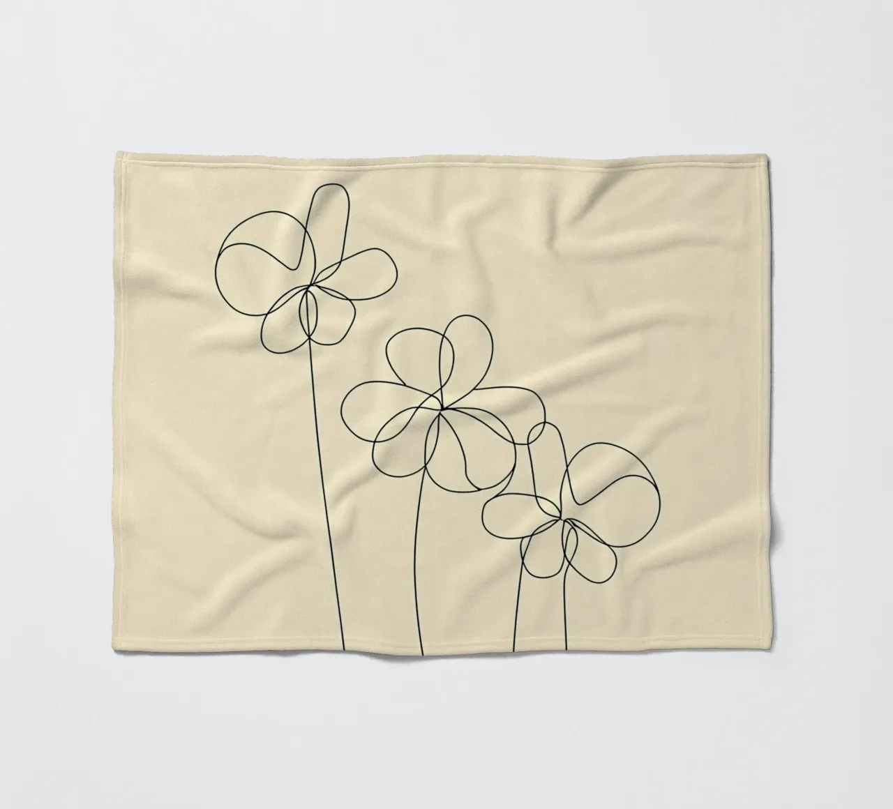 Fiori Line Art minimalista coperta in pile da Viv Line Art
