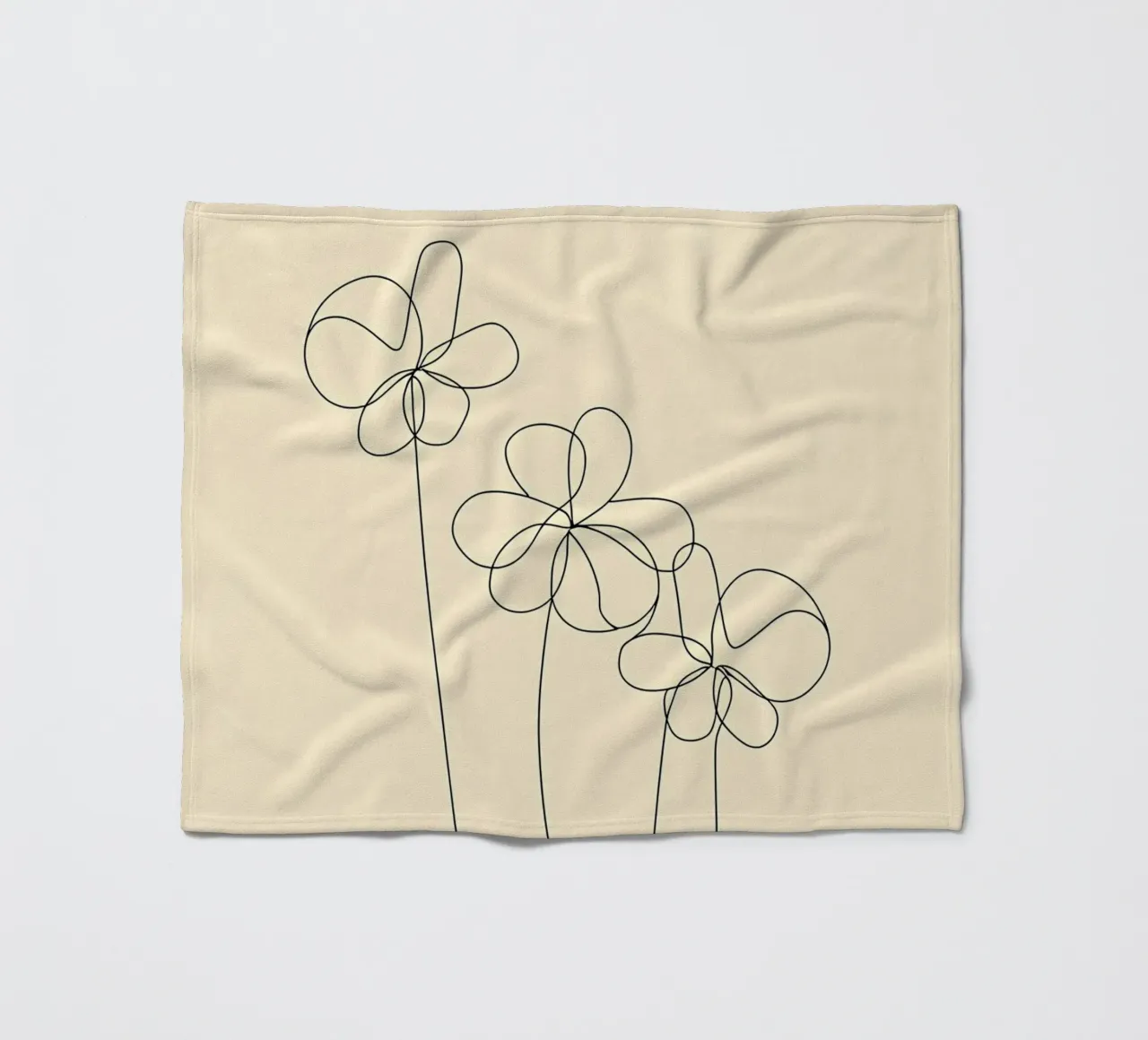 Fiori Line Art minimalista coperta in pile da Viv Line Art