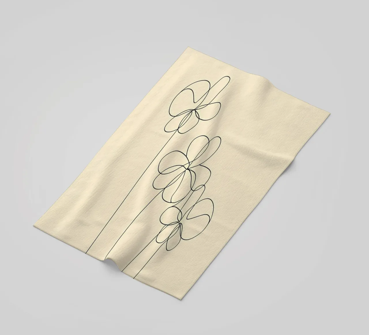 Fiori Line Art minimalista telo mare da Viv Line Art