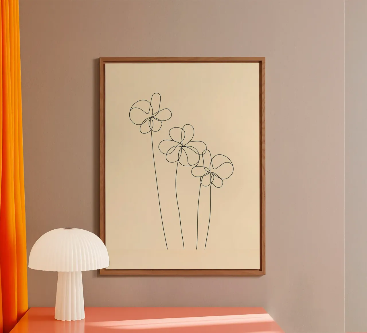 Fiori Line Art minimalista alluminio dibond da Viv Line Art