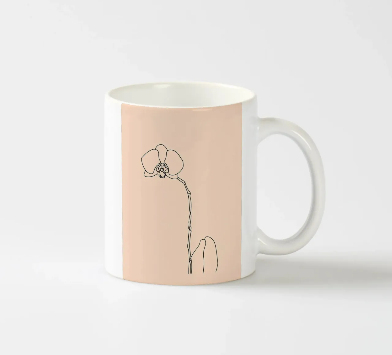 Line art minimalista del fiore di orchidea tazza in ceramica da Viv Line Art
