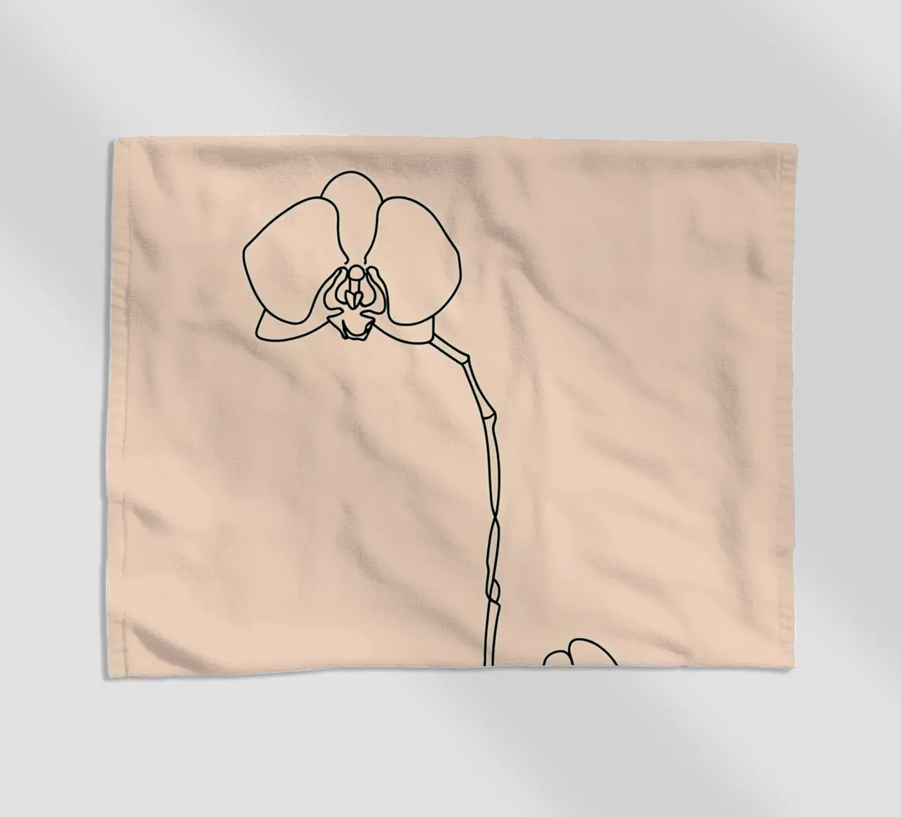 Line art minimalista del fiore di orchidea telo mare da Viv Line Art