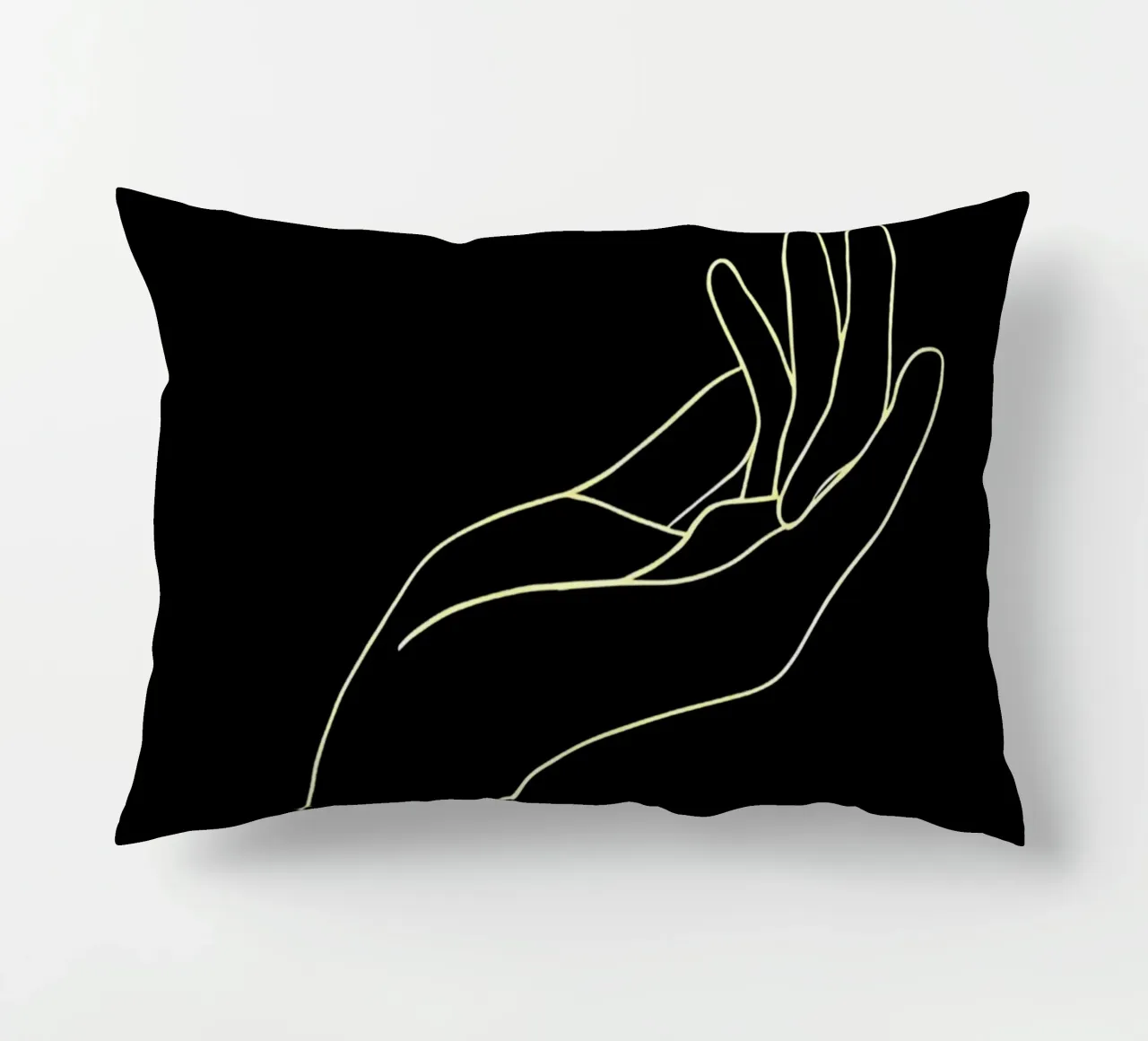 Hand Gesture Minimalist Line Art decorative cushion by Viv Line Art
