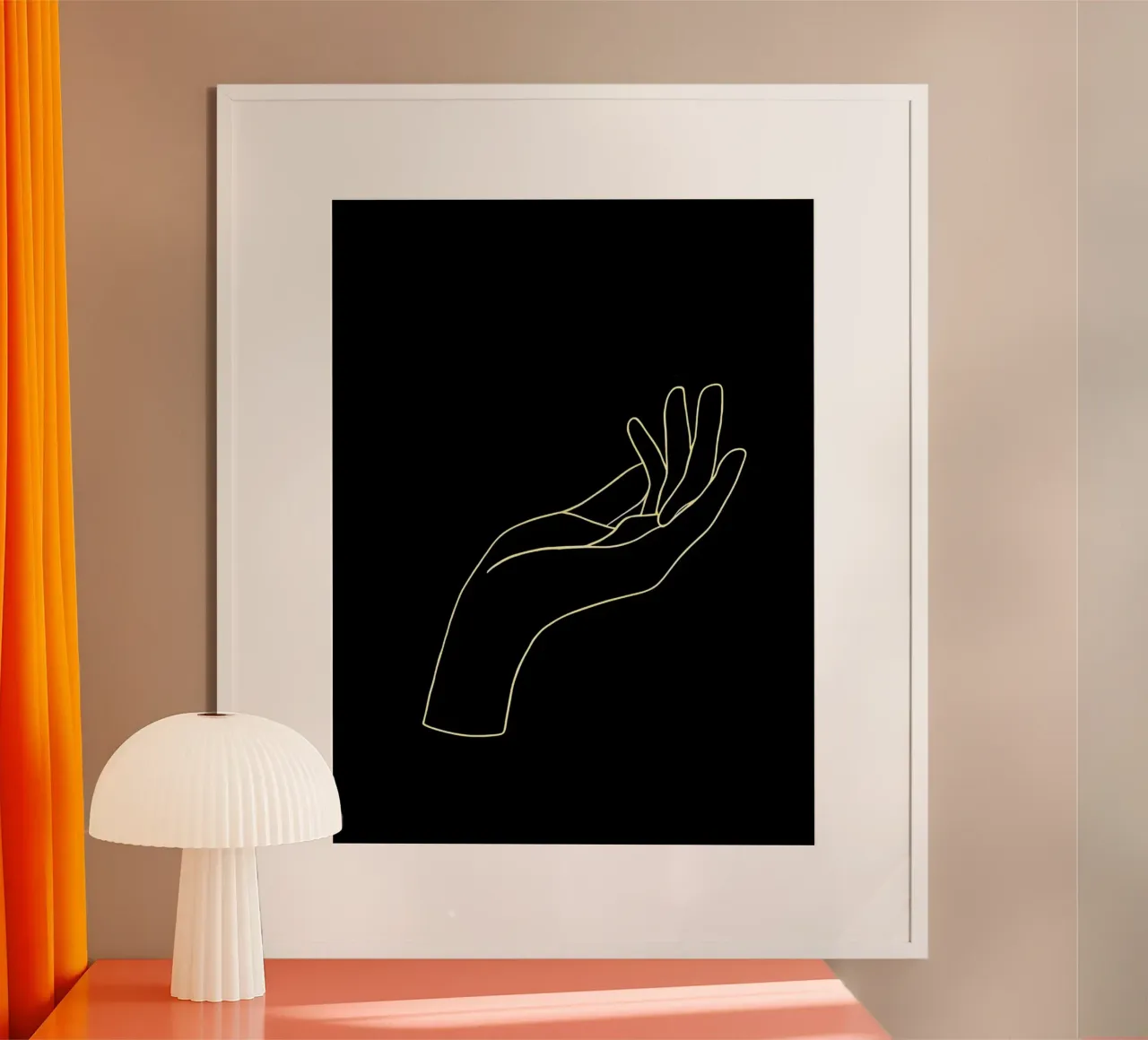 Hand Gesture Minimalist Line Art hahnemühle by Viv Line Art