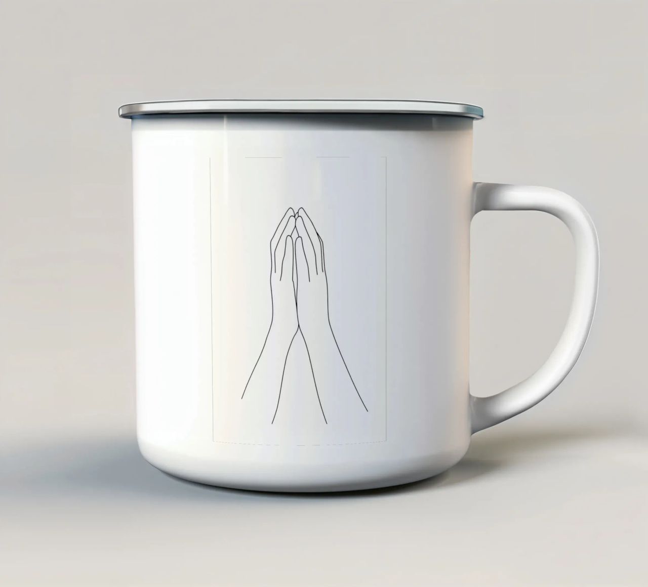 Gesto della mano Line Art minimalista tazza in smalto da Viv Line Art