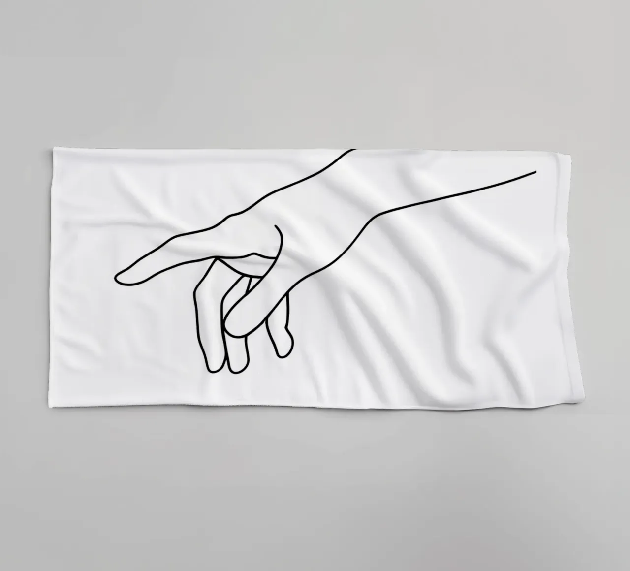 Manos juntas 1 Minimalista Line Art toalla de baño de Viv Line Art