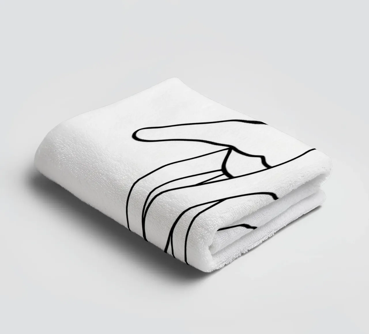 Manos juntas 1 Minimalista Line Art toalla de baño de Viv Line Art