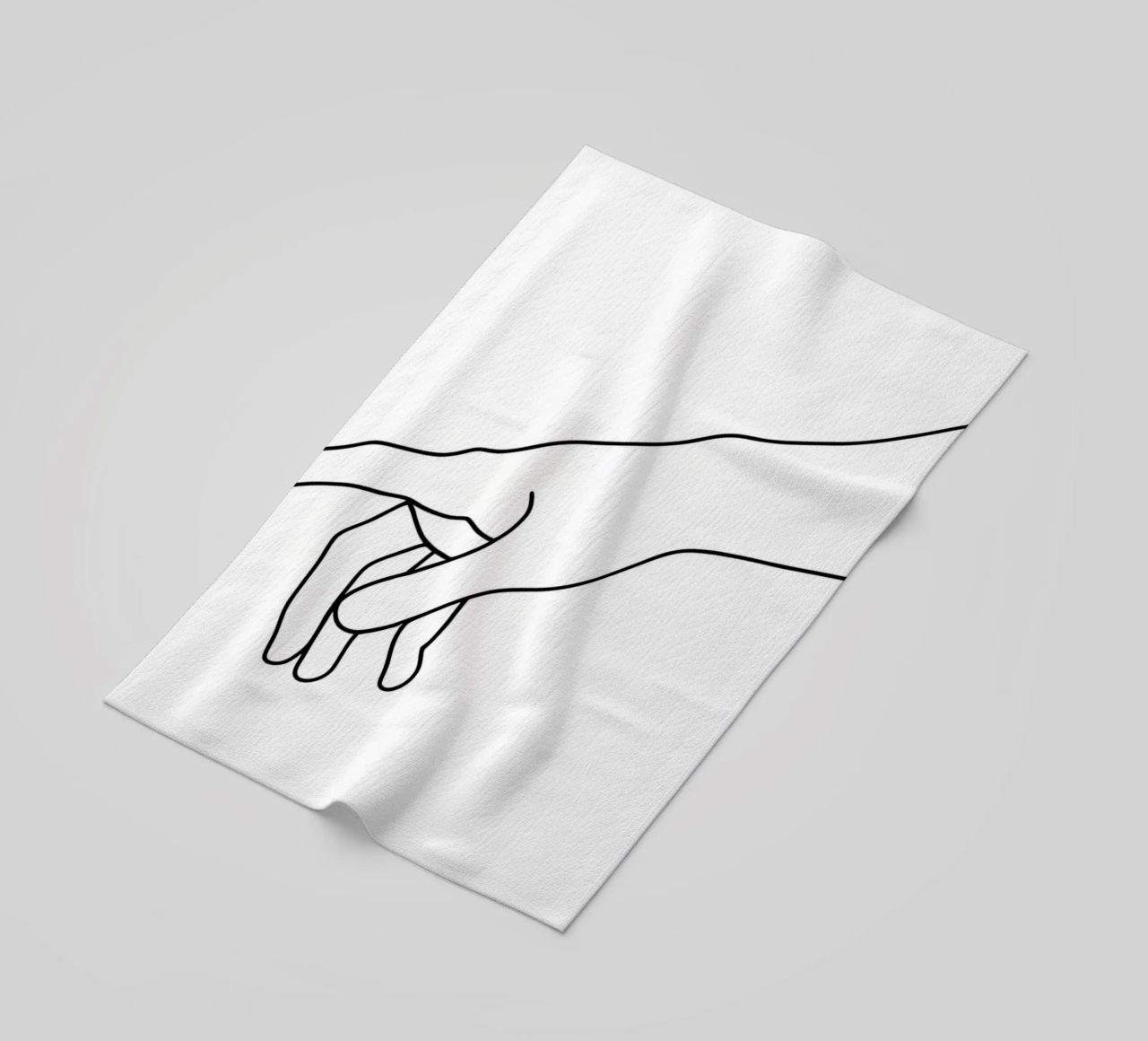 Mani insieme 1 Arte lineare minimalista telo mare da Viv Line Art