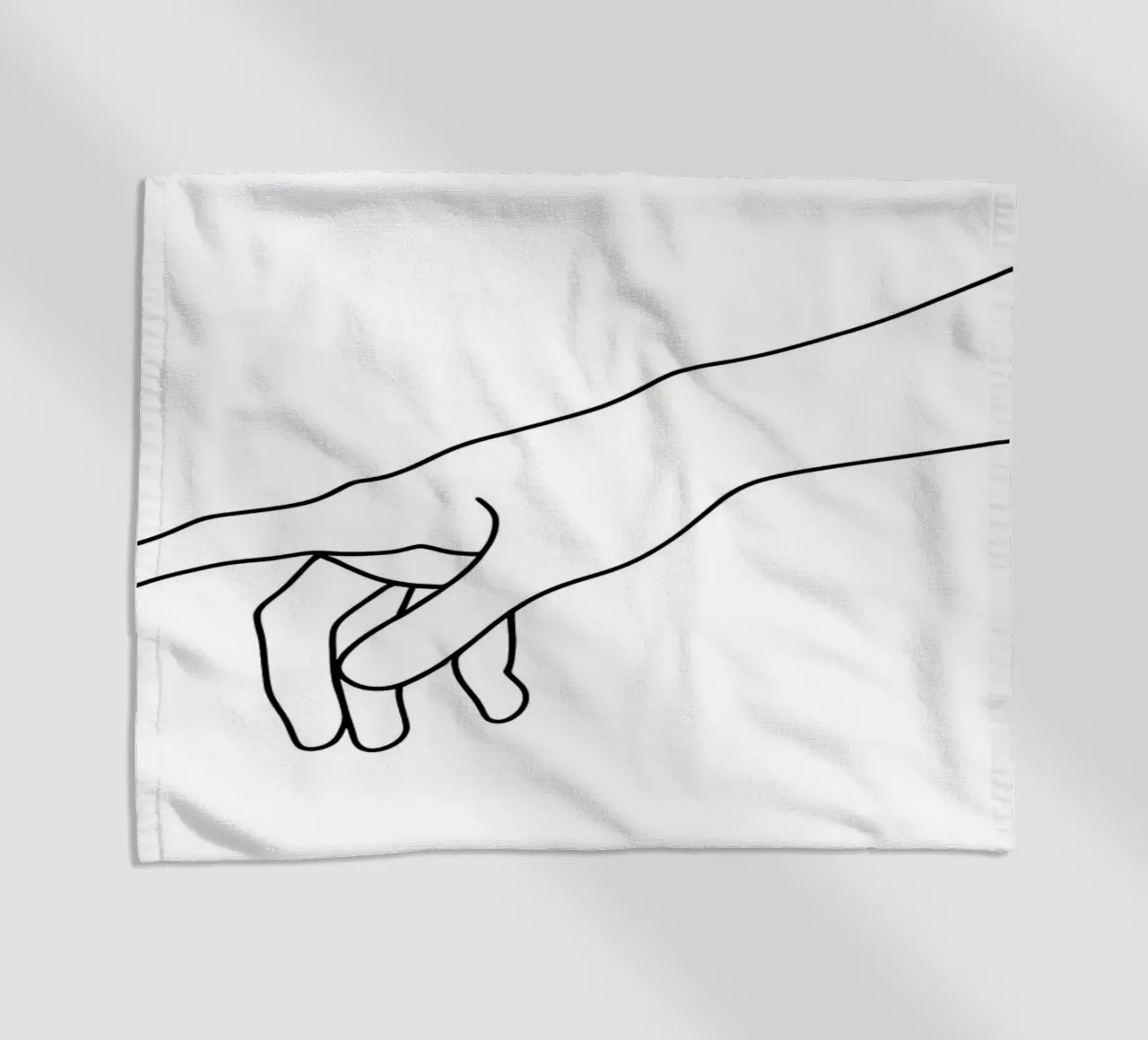 Manos juntas 1 Minimalista Line Art toalla de playa de Viv Line Art
