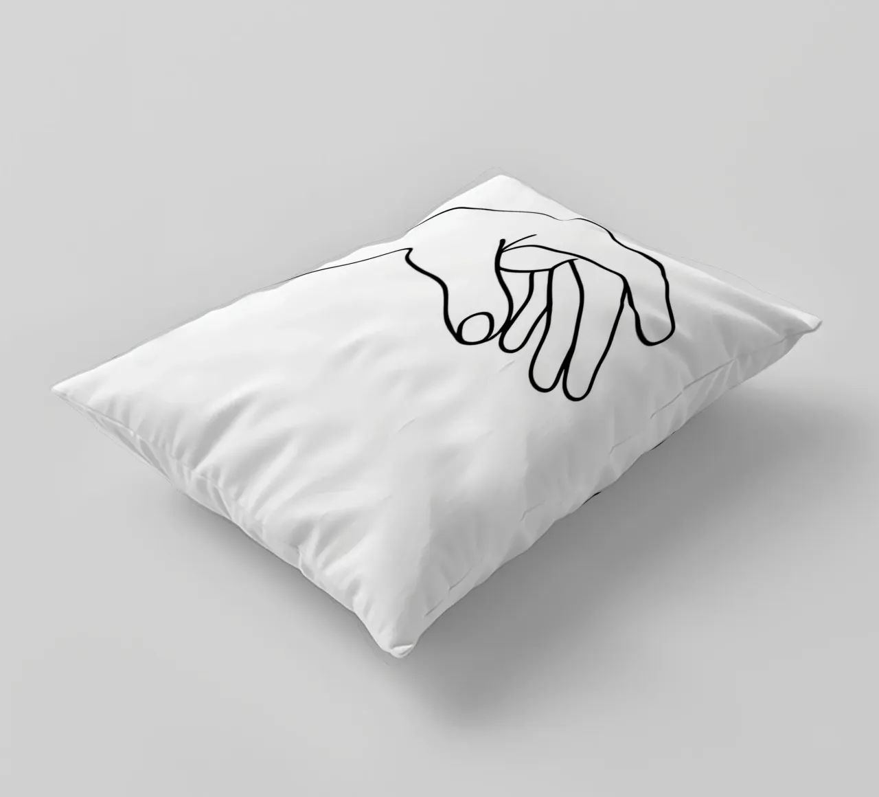 Hands Together 2 Minimalist Line Art decorative cushion by Viv Line Art
