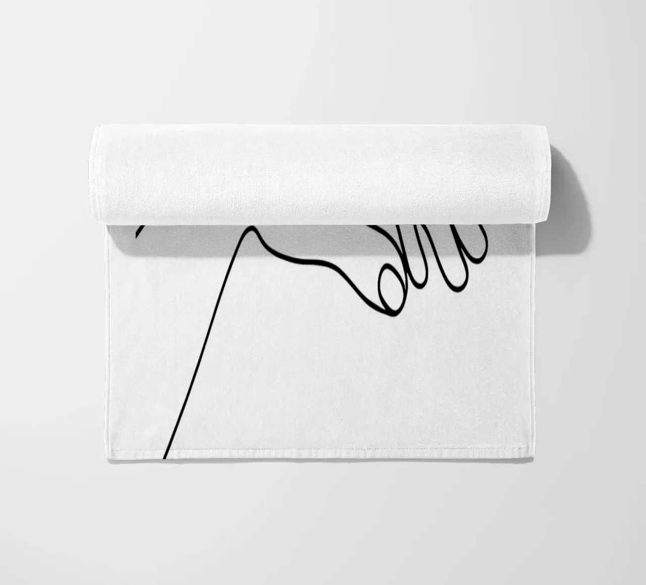 Hands Together 2 Minimalist Line Art toalla de playa de Viv Line Art